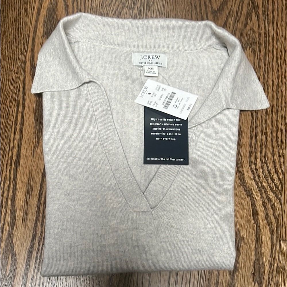 J.Crew short sleeve Gray V-Neck polo Sweater